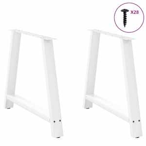 Nohy k jídelnímu stolu ve tvaru A, 2 ks, bílé, 90 x (72-73) cm, ocel - obrázek 3