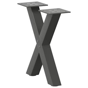Nohy konferenčního stolku ve tvaru X, 2 ks, antracitové, 30 x (30-31) cm, ocel - obrázek 1