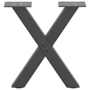 Nohy konferenčního stolku ve tvaru X, 2 ks, antracitové, 30 x (30-31) cm, ocel - obrázek 4