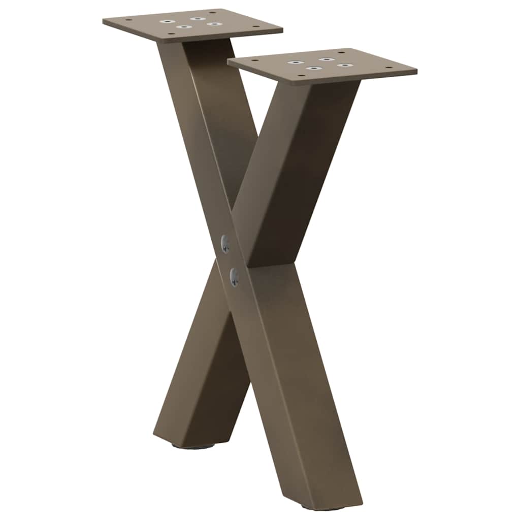 vidaXL Nohy konferenčního stolku ve tvaru X, 2 ks, přírodní ocel, 30 x (30-31) cm, ocel