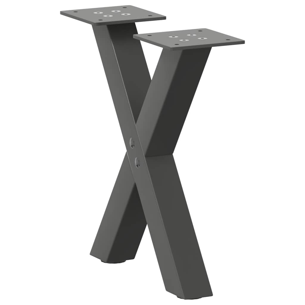 vidaXL Nohy konferenčního stolku ve tvaru X, 2 ks, antracitové, 37 x (30-31) cm, ocel