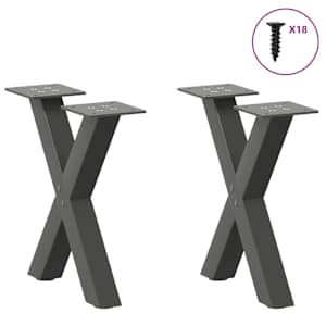 Nohy konferenčního stolku ve tvaru X, 2 ks, antracitové, 37 x (30-31) cm, ocel - obrázek 3