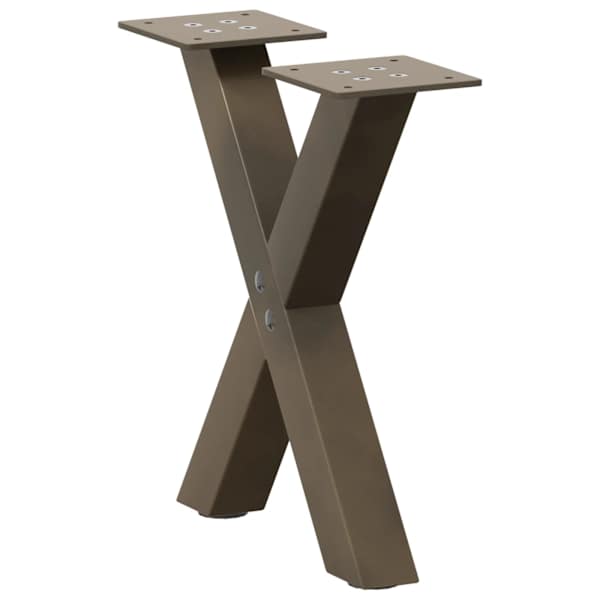vidaXL kohvilaua jalad X-kujulised 2 tk, naturaalne teras, 40 x (30&ndash;31) cm, teras