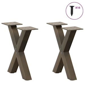 Nohy konferenčního stolku ve tvaru X, 2 ks, přírodní ocel, 37 x (30-31) cm, ocel - obrázek 3