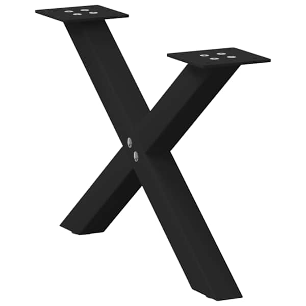 vidaXL kohvilaua jalad, X-kujulised, 2 tk, mustad, 50 x (30&ndash;31) cm, teras