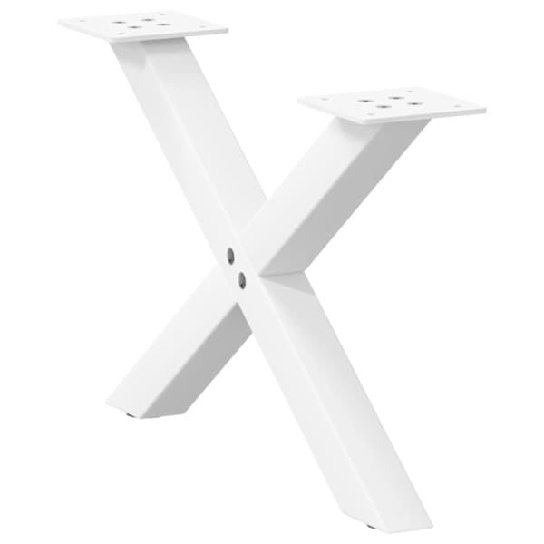 vidaXL kohvilaua jalad X-kujulised, 2 tk, valged, 50 x (30&ndash;31) cm, teras