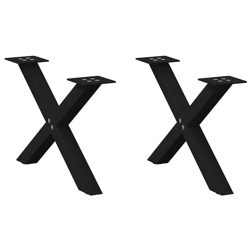 vidaXL Nohy konferenčního stolku ve tvaru X 2 ks černé 60x(30-31) cm