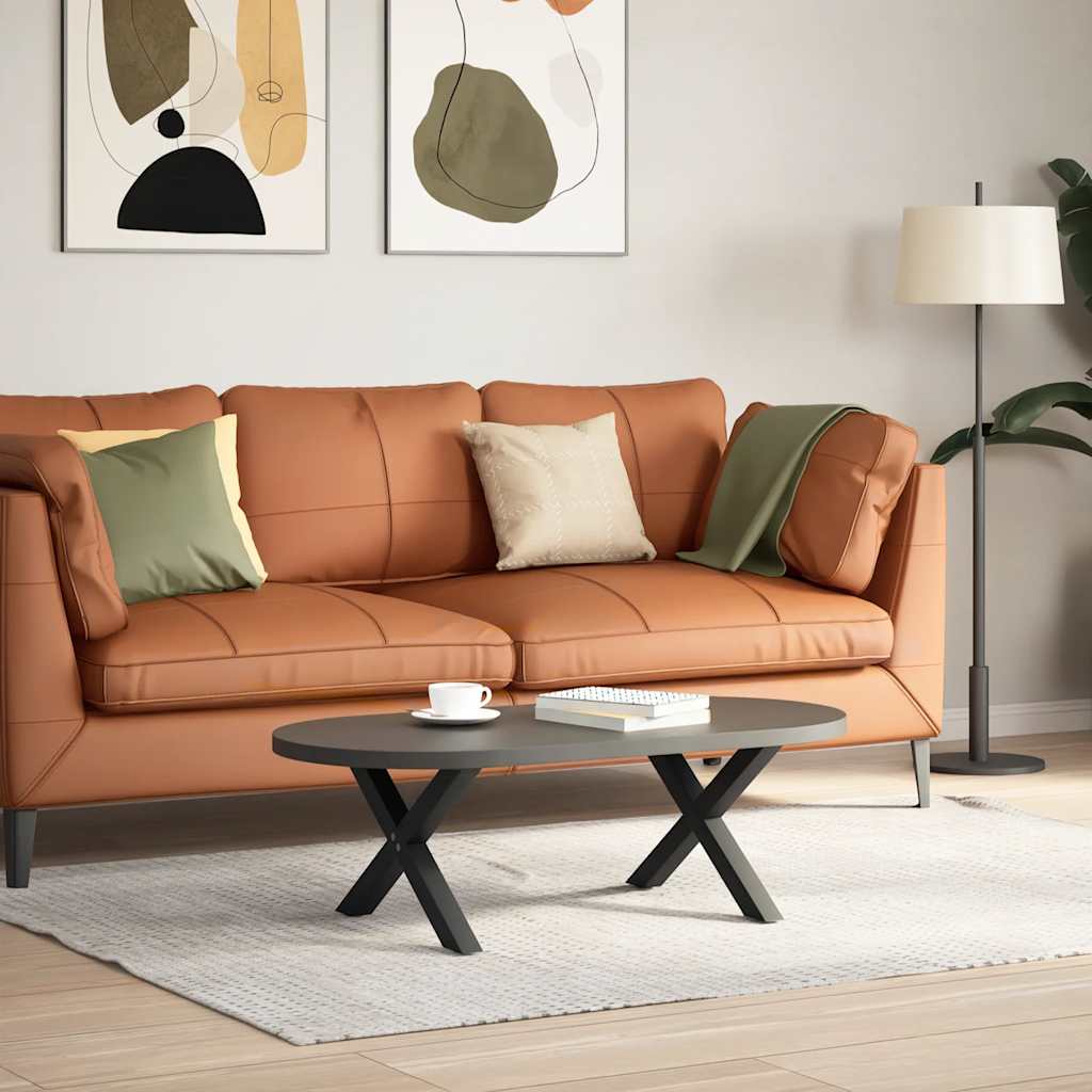 Thumbnail - vidaXL Couchtischbeine X-Form 2 Stk. Schwarz 60x(30-31) cm Stahl