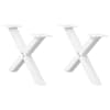 vidaXL kohvilaua jalad X-kujulised 2 tk valged 60 x (30-31) cm terasest