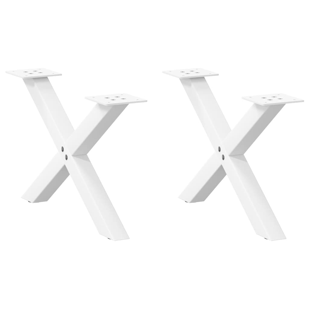 vidaXL Nohy konferenčního stolku ve tvaru X, 2 ks, bílé, 60 x (30-31) cm, ocel