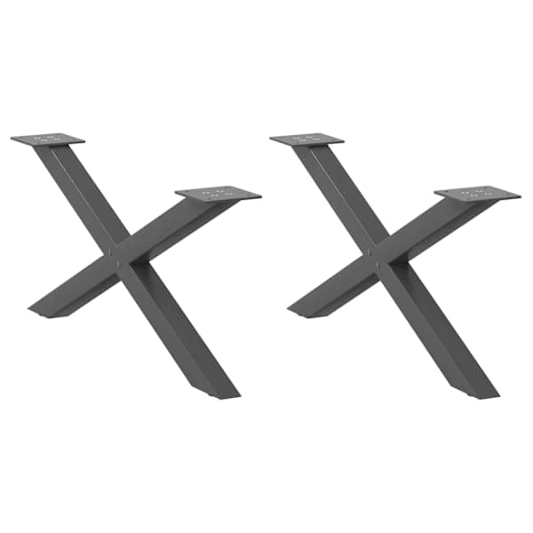 vidaXL kohvilaua jalad, X-kujulised, 2 tk, antratsiithall, 70 x (30&ndash;31) cm, teras