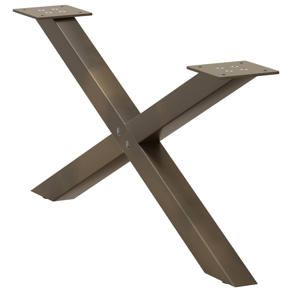 vidaXL Salontafelpoten 2 st X-vormig 70x(30-31) cm staal naturel, foto 4