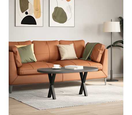 vidaXL Pieds de table basse en forme de X, 2 pi&egrave;ces, noir, 28 x (42-43) cm, acier