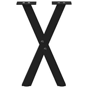 Nohy konferenčního stolku ve tvaru X, 2 ks, černé, 28 x (42-43) cm, ocel - obrázek 5