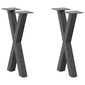 Nohy konferenčního stolku ve tvaru X, 2 ks, antracitové, 28 x (42-43) cm, ocel - obrázek 1