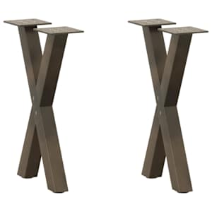 Nohy konferenčního stolku ve tvaru X, 2 ks, přírodní ocel, 28 x (42-43) cm, ocel - obrázek 1
