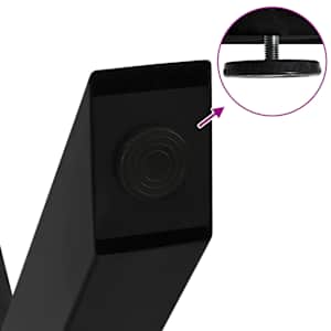 Nohy konferenčního stolku ve tvaru X, 2 ks, černé, 38 x (42-43) cm, ocel - obrázek 9