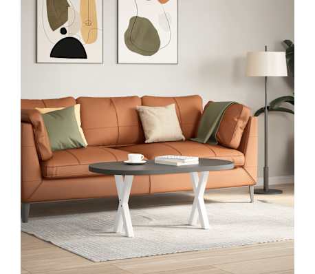 vidaXL Picioare pentru măsuță de cafea &icirc;n formă de X, 2 buc., alb, 38x(42-43) cm, oțel