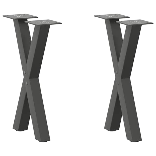 vidaXL kohvilaua jalad, X-kujulised, 2 tk, antratsiithall, 38 x (42&ndash;43) cm, teras