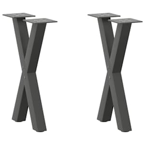 Nohy konferenčního stolku ve tvaru X, 2 ks, antracitové, 38 x (42-43) cm, ocel - obrázek 1