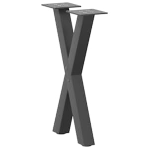 Nohy konferenčního stolku ve tvaru X, 2 ks, antracitové, 38 x (42-43) cm, ocel - obrázek 4