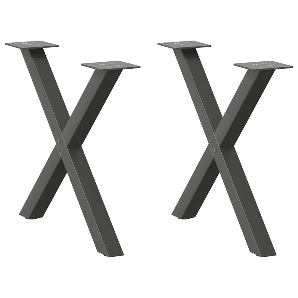 vidaXL Nohy konferenčního stolku ve tvaru X, 2 ks, antracitové, 50 x (42-43) cm, ocel