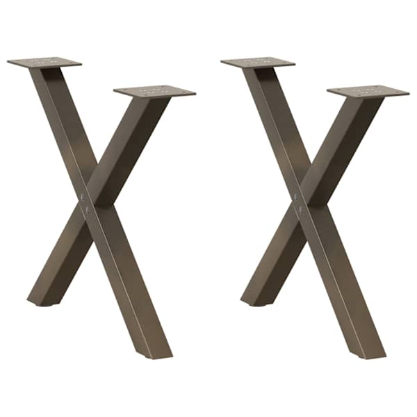 vidaXL kohvilaua jalad X-kujulised 2 tk, naturaalne teras, 50 x (42&ndash;43) cm, teras