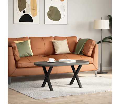 vidaXL Picioare pentru măsuță de cafea &icirc;n formă de X, 2 buc., negru, 60x(42-43) cm, oțel