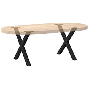 Nohy konferenčního stolku ve tvaru X, 2 ks, černé, 60 x (42-43) cm, ocel - obrázek 8
