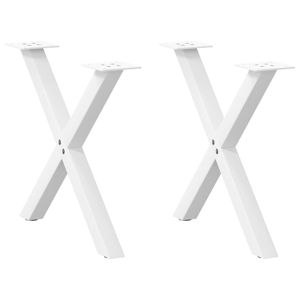 vidaXL Nohy konferenčního stolku ve tvaru X, 2 ks, bílé, 60 x (42-43) cm, ocel
