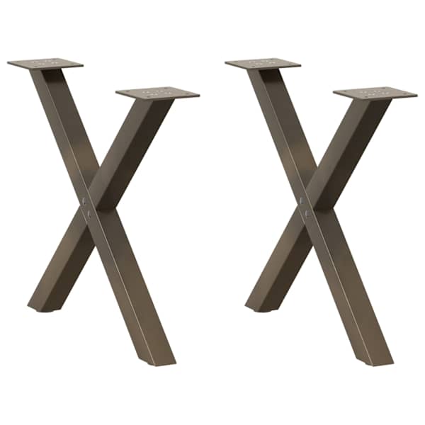 vidaXL kohvilaua jalad X-kujulised 2 tk, naturaalne teras, 60 x (42&ndash;43) cm, teras