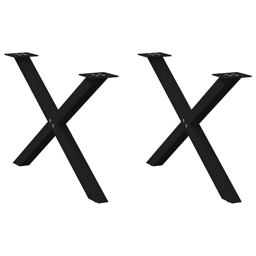 vidaXL Nohy konferenčního stolku ve tvaru X 2 ks černé 70x(42-43) cm