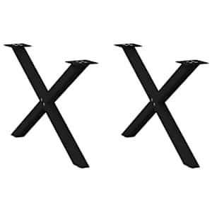 Noge za klubsko mizico v obliki črke X, 2 kosa, črne, 70 x (42-43) cm, jeklo