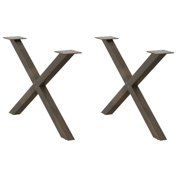vidaXL kohvilaua jalad X-kujulised 2 tk, naturaalne teras, 70 x (42&ndash;43) cm, teras