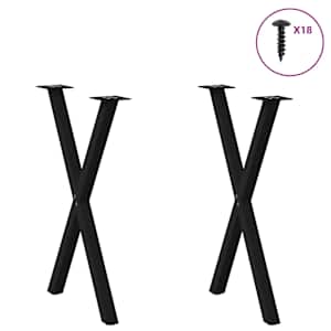 Nohy k jídelnímu stolu ve tvaru X, 2 ks, černé, 50 x (72-73) cm, ocel - obrázek 3