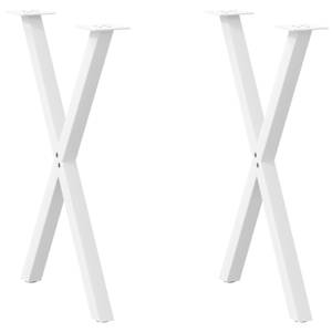 Nohy k jídelnímu stolu ve tvaru X, 2 ks, bílé, 50 x (72-73) cm, ocel - obrázek 1