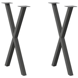 Nohy k jídelnímu stolu ve tvaru X, 2 ks, antracitové, 50 x (72-73) cm, ocel - obrázek 1