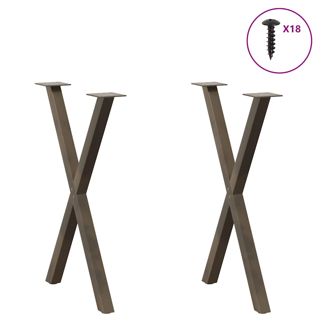 vidaXL Eettafelpoten 2 st X-vormig 50x(72-73) cm staal naturel, foto 2