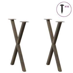 Nohy k jídelnímu stolu ve tvaru X, 2 ks, přírodní ocel, 50 x (72-73) cm, ocel - obrázek 3