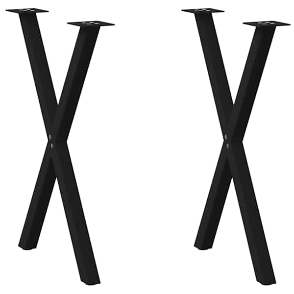 vidaXL s&ouml;&ouml;gilaua jalad, X-kujulised, 2 tk, mustad, 60 x (72&ndash;73) cm, terasest