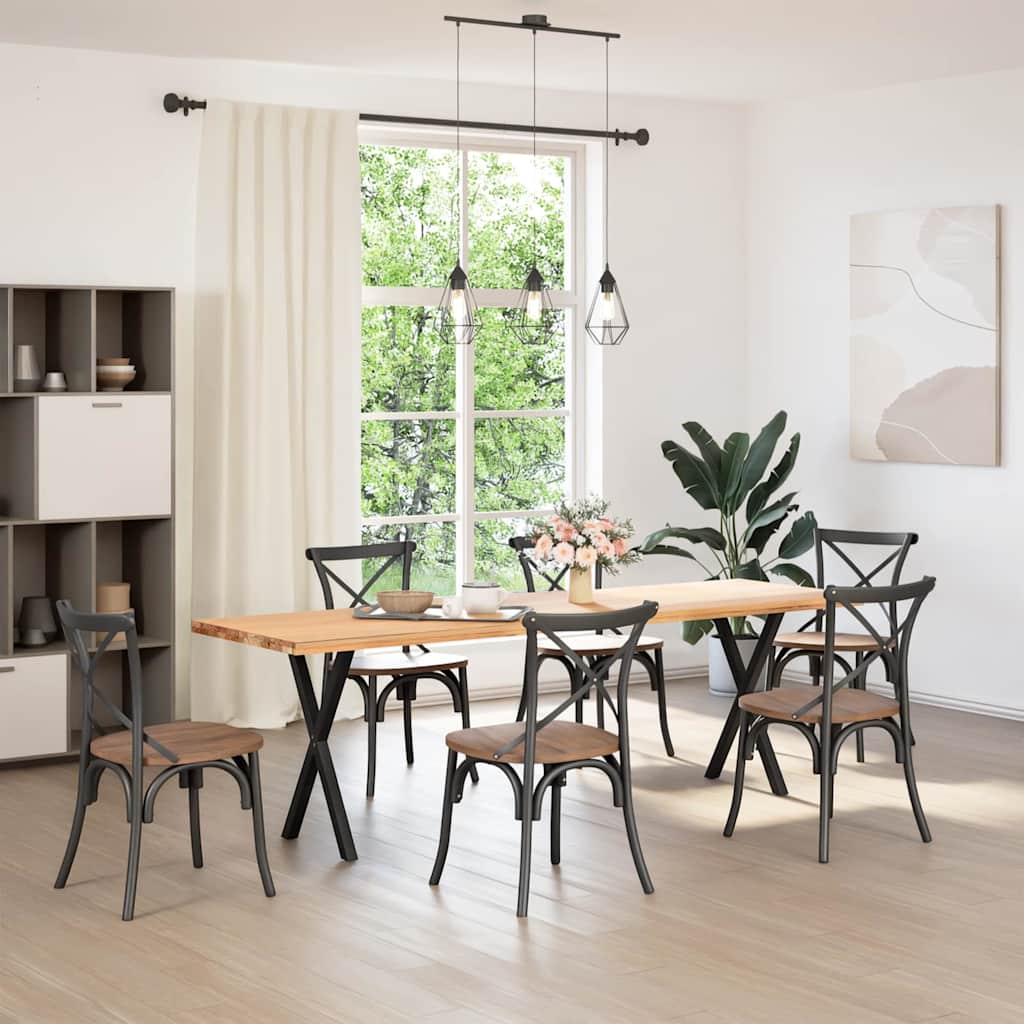 vidaXL Picioare de masă în formă de X, 2 buc., negru, 57x(72-73) cm, oțel