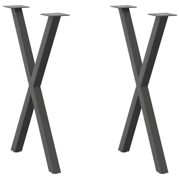 vidaXL s&ouml;&ouml;gilaua jalad, X-kujulised, 2 tk, antratsiithall, 57 x (72-73) cm, teras