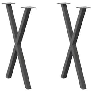Nohy k jídelnímu stolu ve tvaru X, 2 ks, antracitové, 57 x (72-73) cm, ocel - obrázek 1