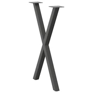 Nohy k jídelnímu stolu ve tvaru X, 2 ks, antracitové, 57 x (72-73) cm, ocel - obrázek 4