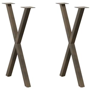 Nohy k jídelnímu stolu ve tvaru X, 2 ks, přírodní ocel, 57 x (72-73) cm, ocel - obrázek 1