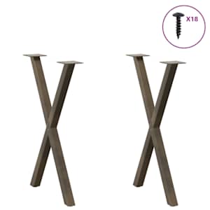 Nohy k jídelnímu stolu ve tvaru X, 2 ks, přírodní ocel, 57 x (72-73) cm, ocel - obrázek 3