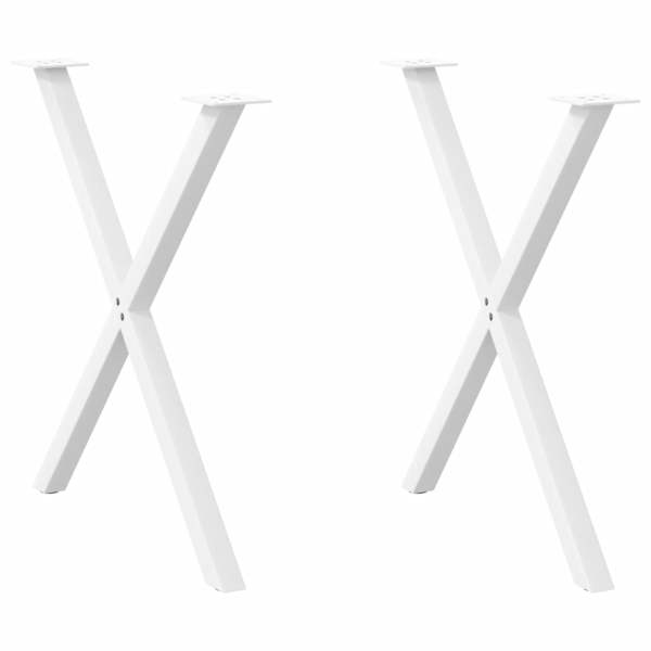vidaXL s&ouml;&ouml;gilaua jalad, X-kujulised, 2 tk, valged, 70 x (72&ndash;73) cm, teras