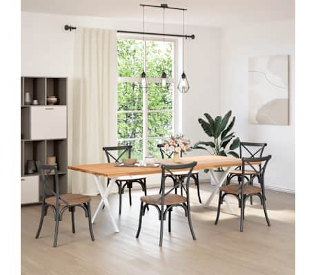 vidaXL Noge za blagovaonski stol X-oblik 2 kom Bijele 70 x (72-73) cm Čelik