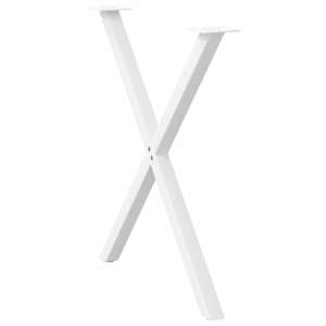 Nohy k jídelnímu stolu ve tvaru X, 2 ks, bílé, 70 x (72-73) cm, ocel - obrázek 4