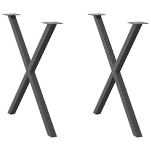 Nohy k jídelnímu stolu ve tvaru X, 2 ks, antracitové, 70 x (72-73) cm, ocel - obrázek 1